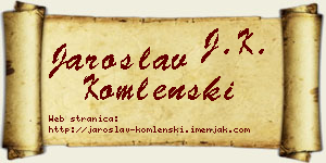 Jaroslav Komlenski vizit kartica